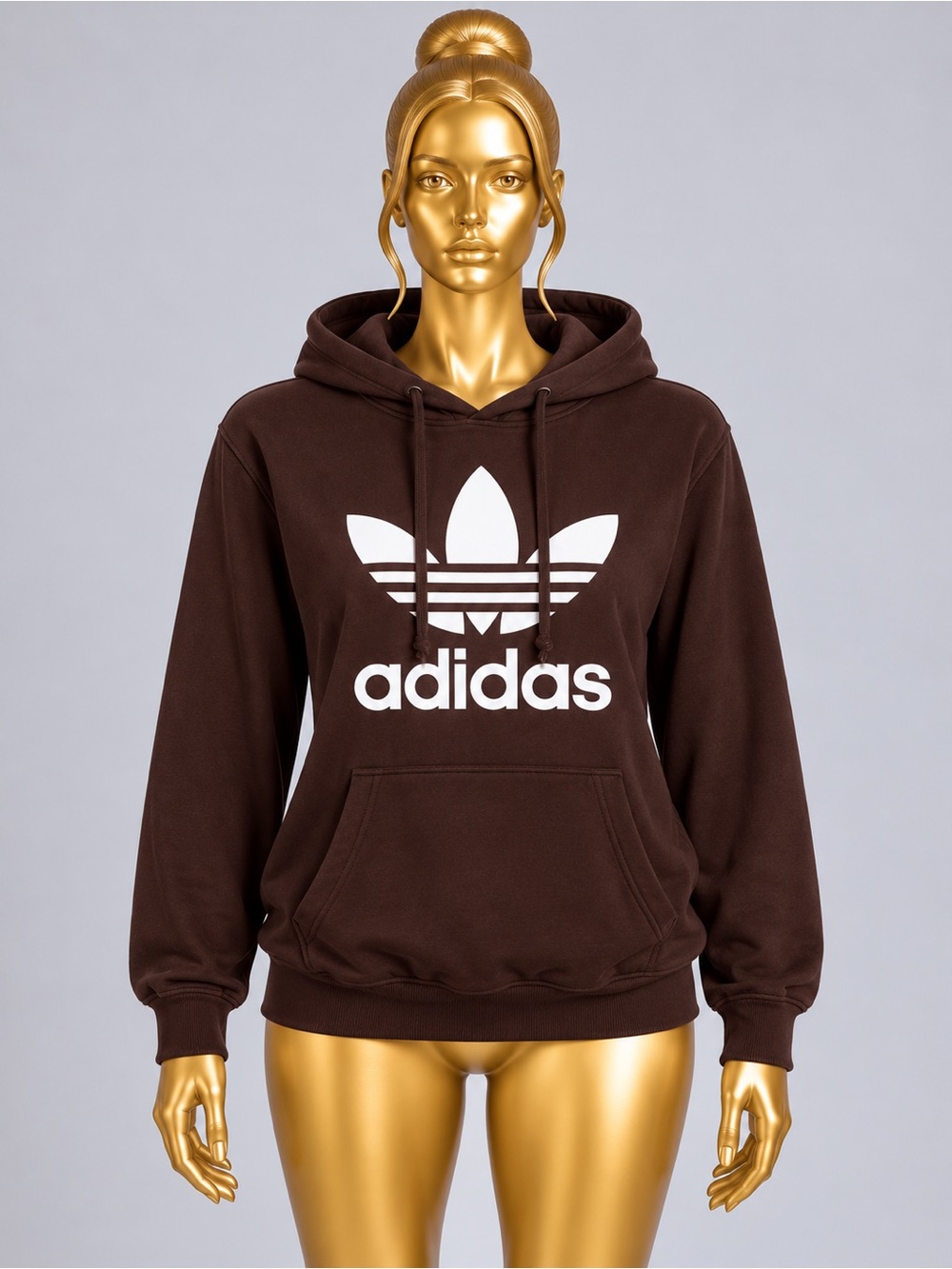 Adidas Originals Brown Trefoil Pullover Hoodie medium 💯 cotton